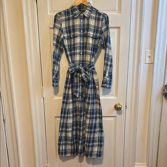 Polo Ralph Lauren Dresses & Skirts - Polo Ralph Lauren Blue Plaid Long Sleeve Dress